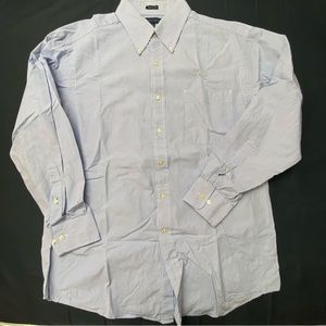 TOMMY HILFIGER PINSTRIPED BLUE AND WHITE DRESS SHIRT 16 32/33